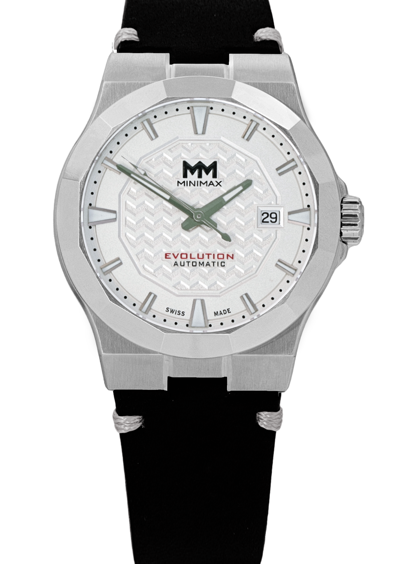 Black leather White stitching