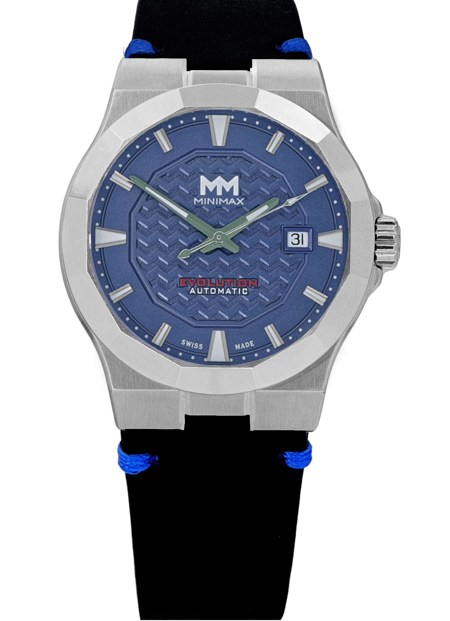 Black leather Blue stitching