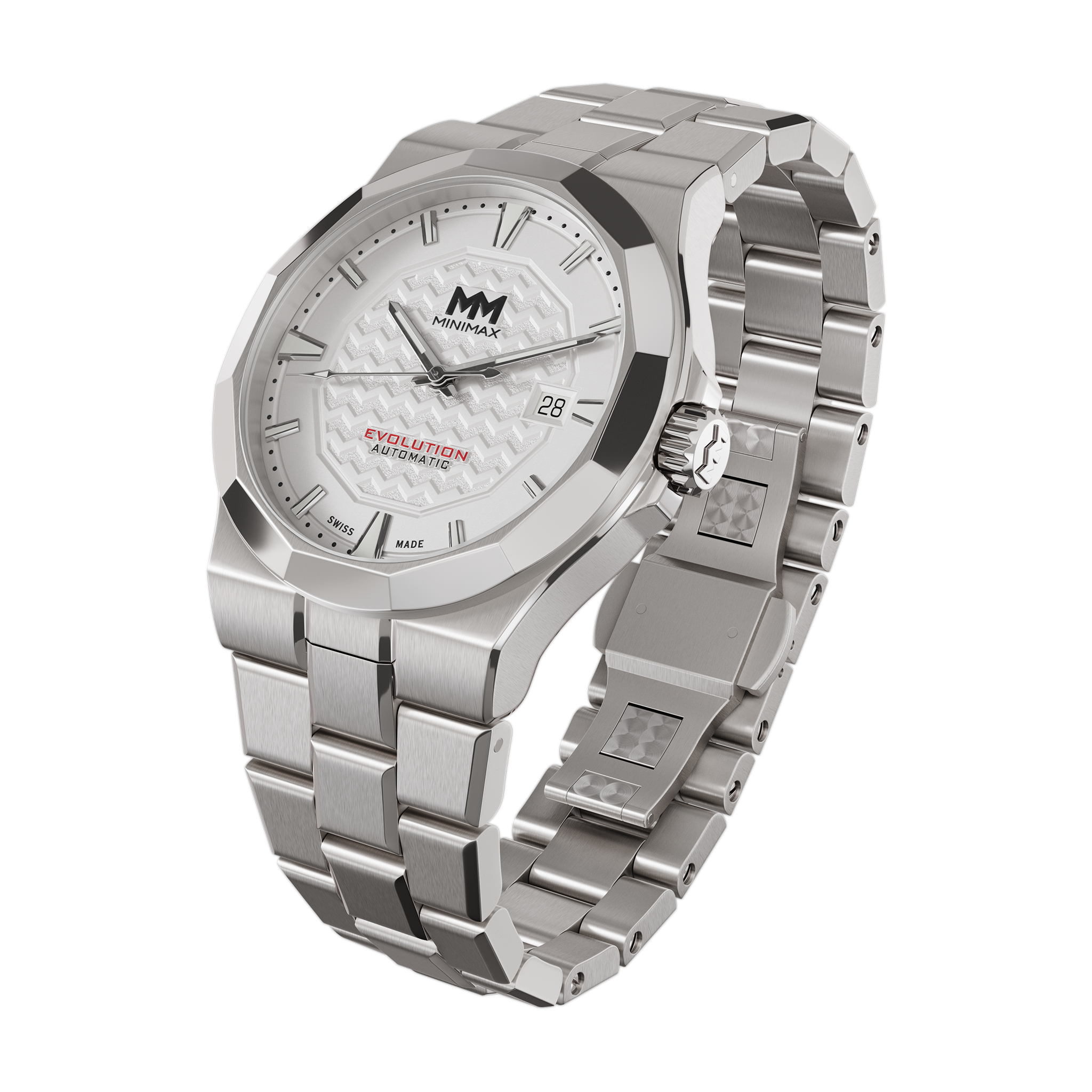 Minimax SS - White / SS Bracelet